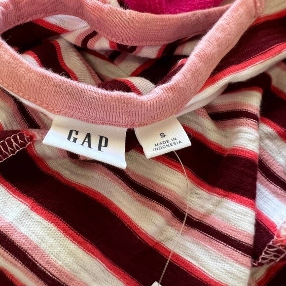 Gap pink dress women striped t shirt dress short sleeve with pocket size S - Picture 2 of 11